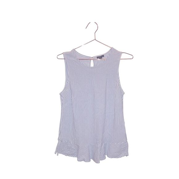 Ann Taylor Factory Tops - Ann Taylor factory striped peplum sleeveless top size medium